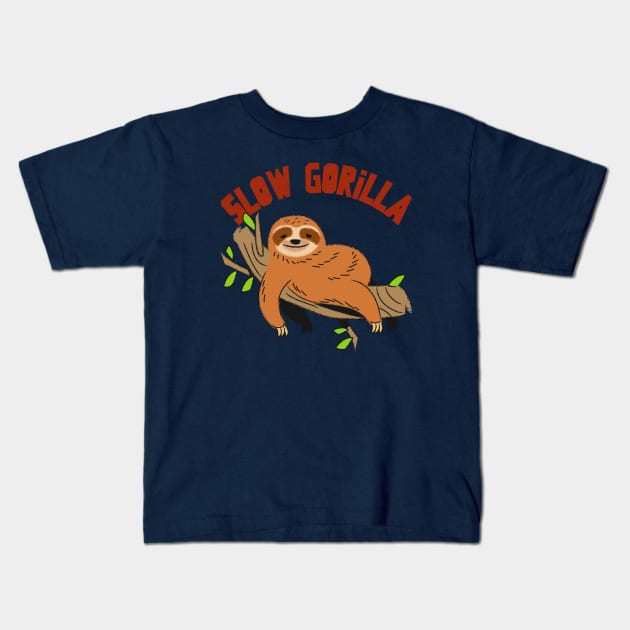 Slow Gorilla Kids T-Shirt by nightDwight